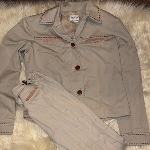 Together Cream Two-Piece Set with Brown Details